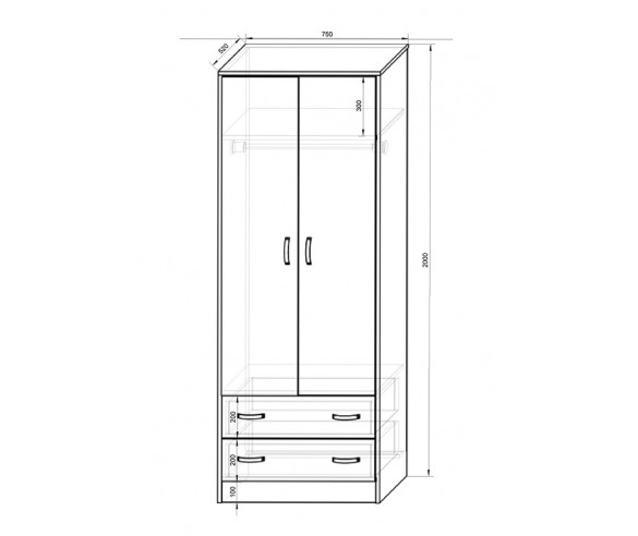 Кровать детская 13/53 СВ + мост надкроватный 13/50 СВ + шкаф 13/3 СВ Фанки Кидз (Азбука Мебели) 