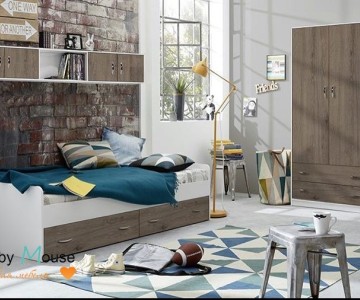 Кровать детская 13/53 СВ + мост надкроватный 13/50 СВ + шкаф 13/3 СВ Фанки Кидз (Азбука Мебели) 