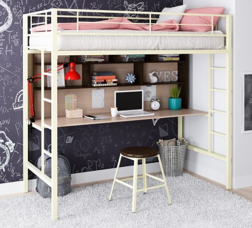 Кровать-чердак Севилья - 1.2 с рабочей поверхностью