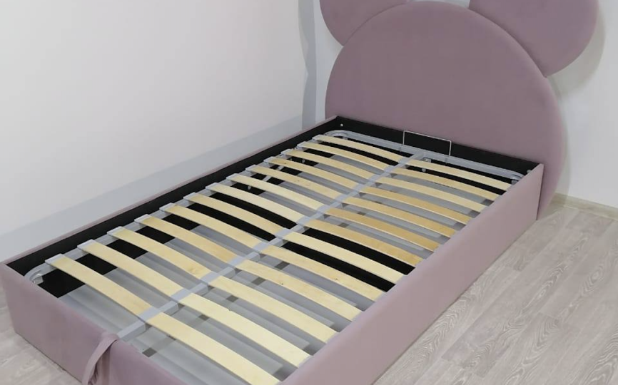 Кровать мягкая Микки, изголовье с ушками