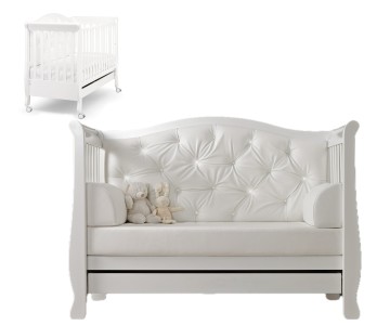 Кроватка - диван трансформер Erbesi Soft/Soft Bottoni (Софт/Софт Боттони) с мягкой спинкой