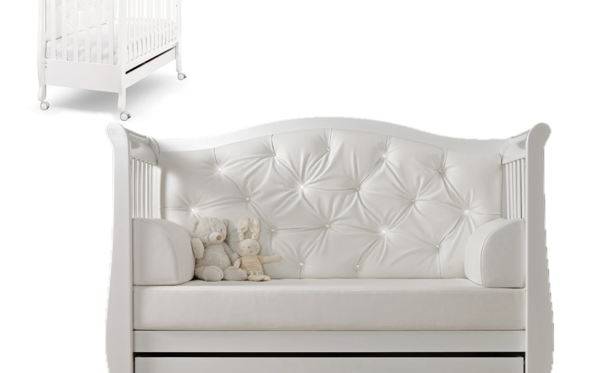 Кроватка - диван трансформер Erbesi Soft/Soft Bottoni (Софт/Софт Боттони) с мягкой спинкой