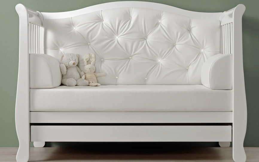 Кроватка - диван трансформер Erbesi Soft/Soft Bottoni (Софт/Софт Боттони) с мягкой спинкой