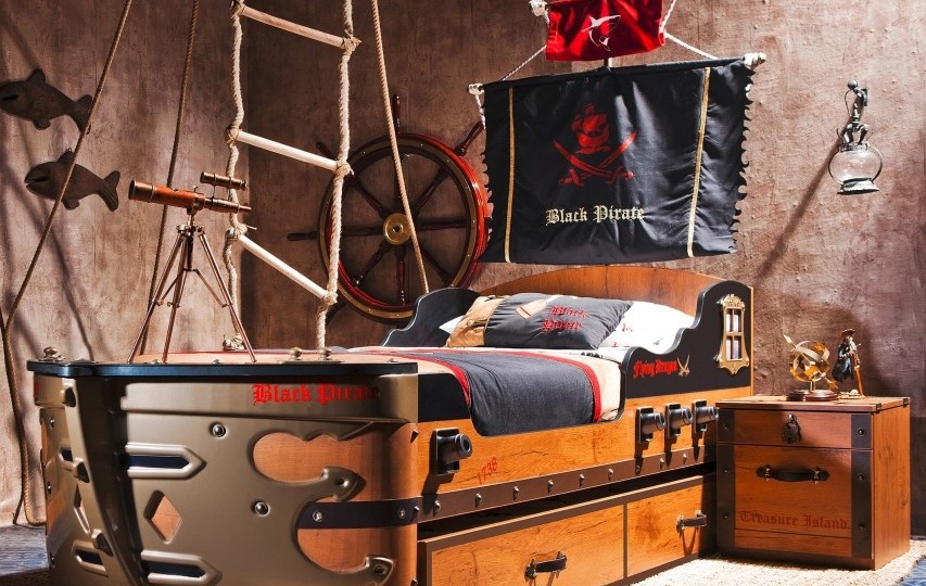 Детская комната c кроватью-кораблем "BLACK PIRATE" 