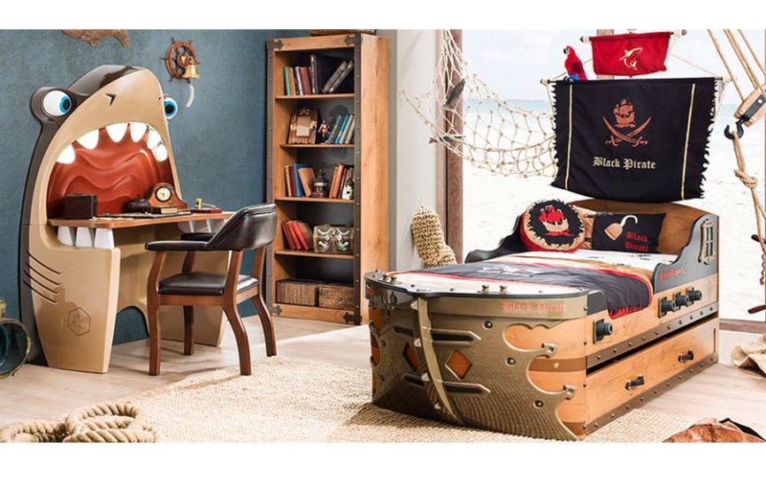 Детская комната c кроватью-кораблем "BLACK PIRATE" 