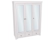 Шкаф 3х дверный с зеркальными дверями "Бейли" белый воск Шкаф 3х дверный с зеркальными дверями "Бейли" белый воск