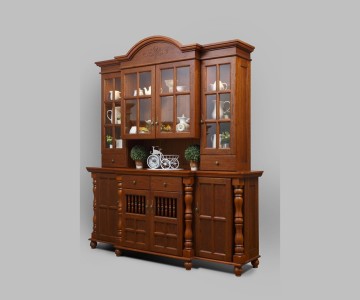 Сервант четырехдверный Валенсия 2-73 на круглых ножках