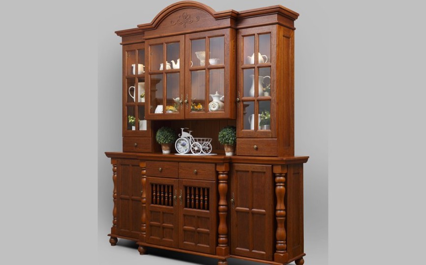 Сервант четырехдверный Валенсия 2-73 на круглых ножках