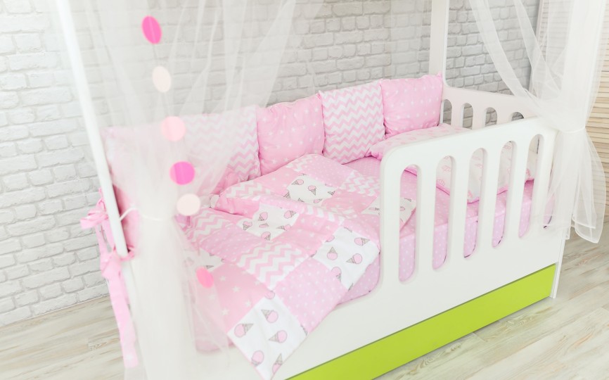 Кроватка из ЛДСП, с ящиком, укороченная (вертикаль) Кроватка из ЛДСП, с ящиком, укороченная (вертикаль)