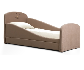 Кроватка с мягкими бортиками "Тедди" (коричневая)