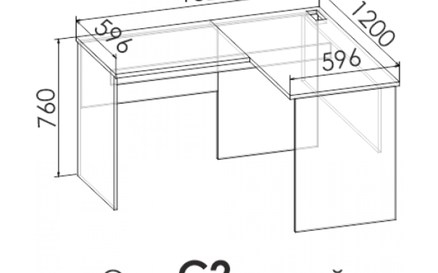 Стол С2 левый/правый "Румика SKY"