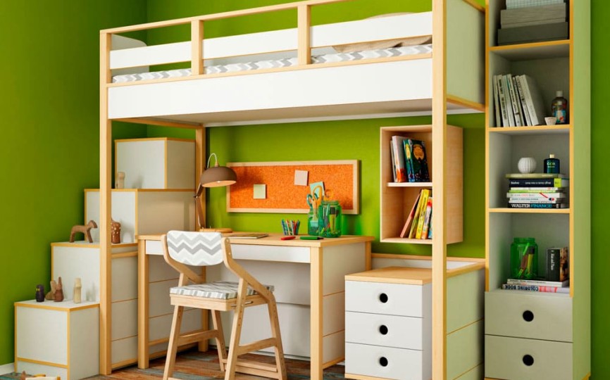 Детский гарнитур "Робин Лайт" с кроватью-чердаком