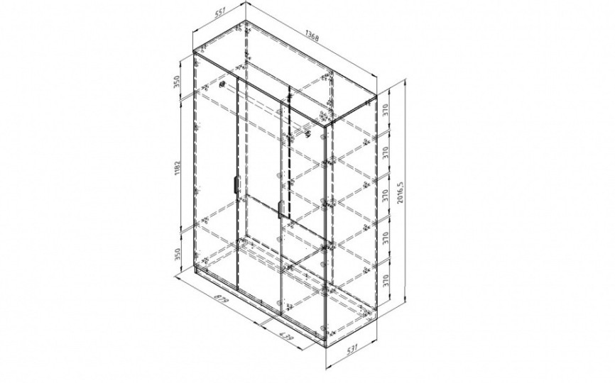 Шкаф для одежды ДЕЛЬТА Лофт 13.03 White Шкаф для одежды ДЕЛЬТА Лофт 13.03 White