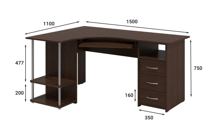 Стол компьютерный С-237 венге