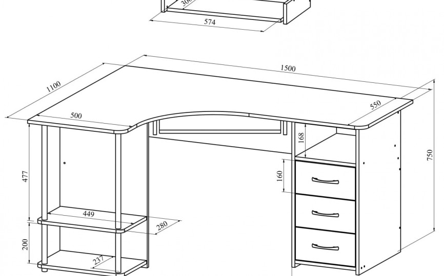 Стол компьютерный С-237 венге