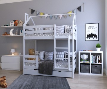 Кровать домик Эко 12 с 2 бортом