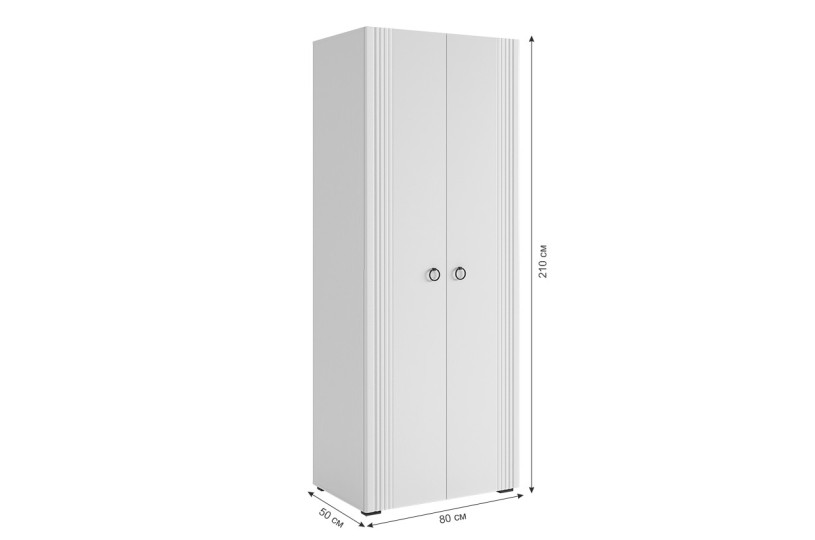 Шкаф двухдверный Ева 104.01 с полками и штангой Шкаф двухдверный Ева 104.01 с полками и штангой