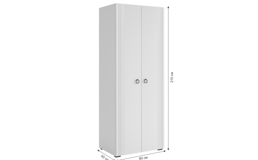 Шкаф двухдверный Ева 104.01 с полками и штангой Шкаф двухдверный Ева 104.01 с полками и штангой