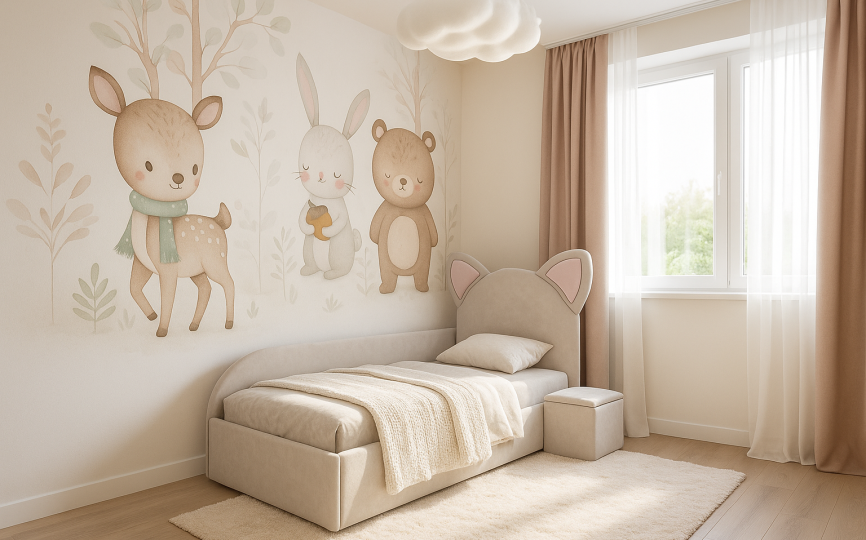 Кровать тахта Хлоя, изголовье с ушками