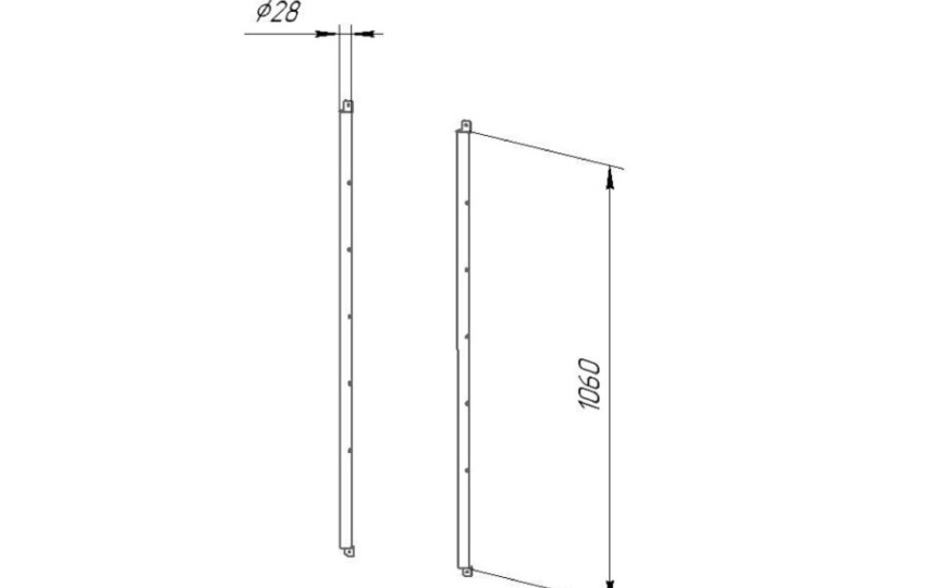 Рейлинг для крепления стола или полки Хельга