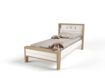 Кровать №2 с мягким изножьем MIX Ловец снов (кремовый, цветной)