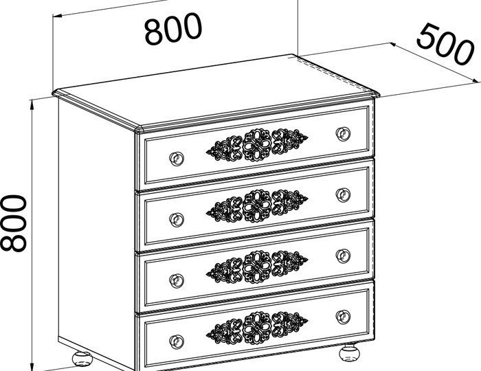 Комод Ассоль АС-05 Белый