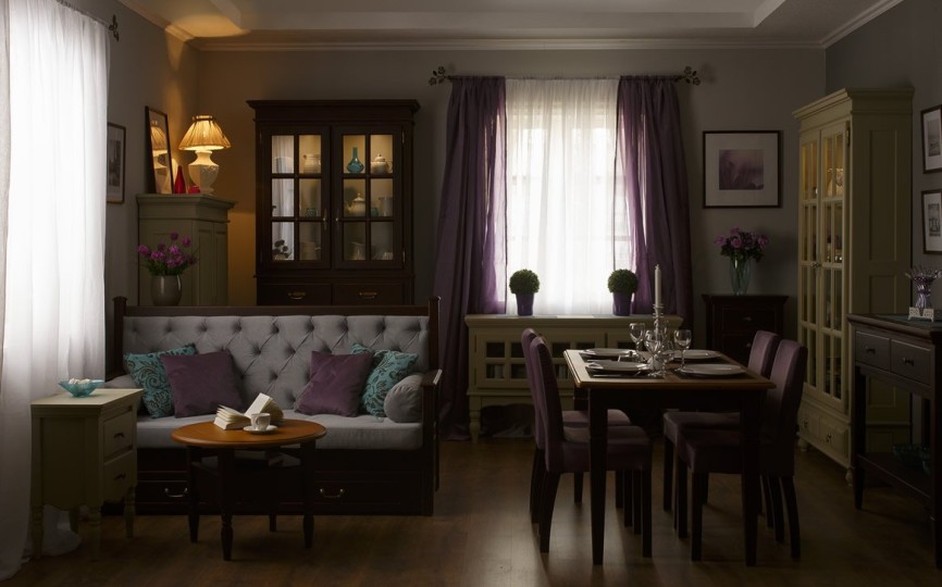 Сервант двухдверный высокий Бьёрт на круглых ножках 1-43