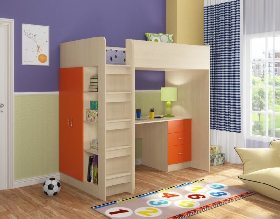 Кровать чердак Теремок-3