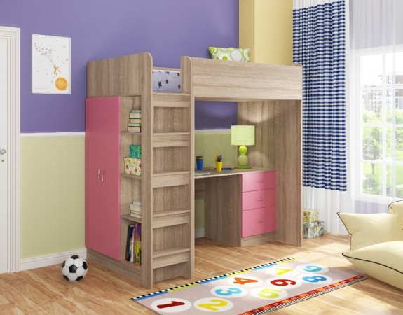 Кровать чердак Теремок-3