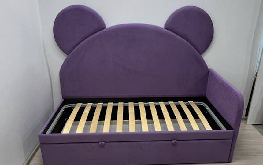 Кровать тахта Минни, с высокой спинкой с ушками Кровать тахта Минни, с высокой спинкой с ушками