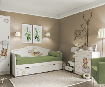 Детская комната Мишка №2 (190х80) с 2 дверным шкафом