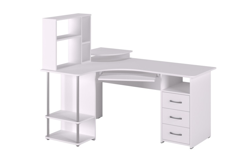 Стол компьютерный С-237+СЕ237 белый