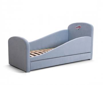 Кроватка с мягкими бортиками "Самолетик" (серая)