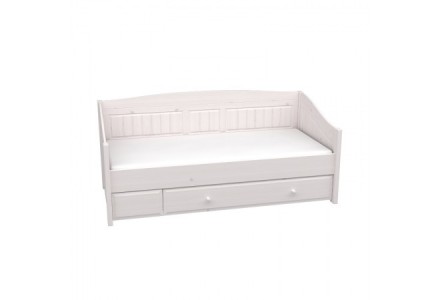 Кровать-диван "Милано" с выкатным ящиком, белый воск