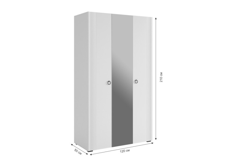 Шкаф трехдверный Ева 105.02 с зеркалом