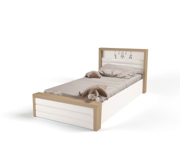 Кровать №6 с подъемным механизмом, с мягким изножьем MIX Ловец снов (кремовый, цветной)