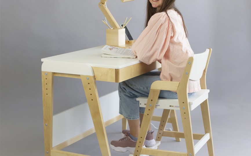 Стол растущий «Вуди» комбо белый