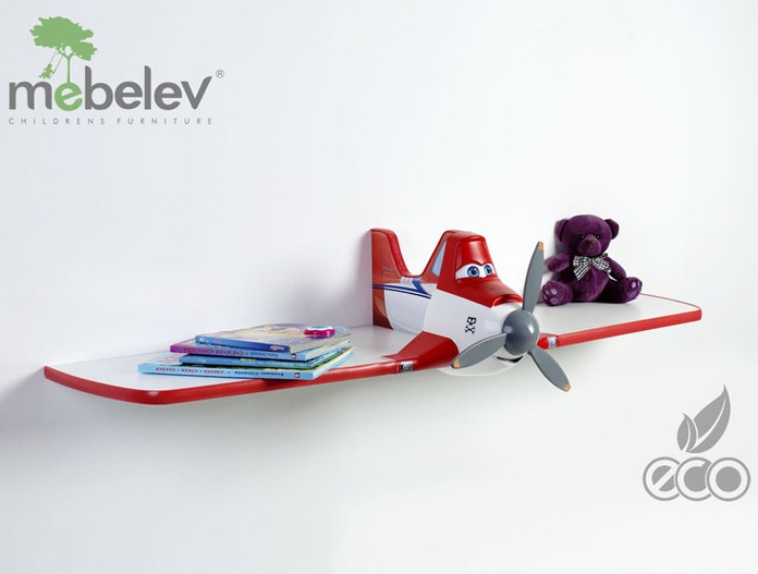 Полка одноярусная "Дасти 1" красная