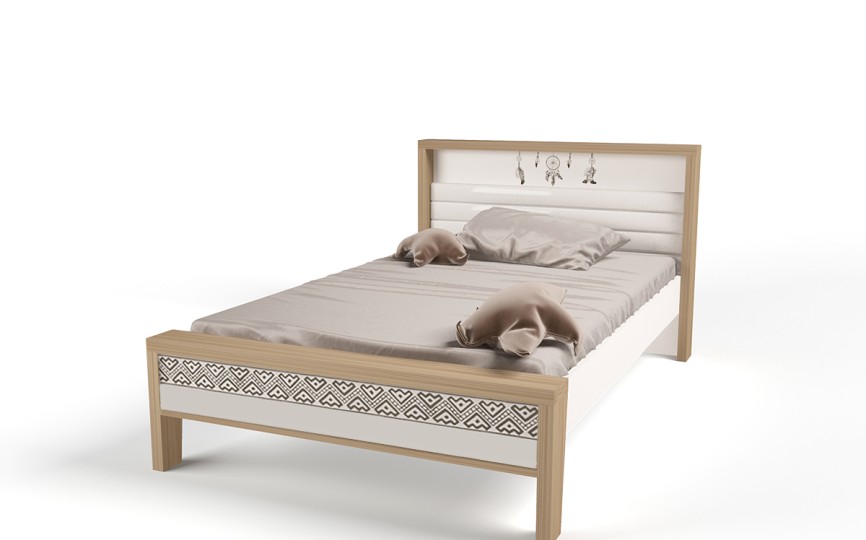 Кровать №1 MIX Ловец снов (кремовый, цветной), 190х120 см