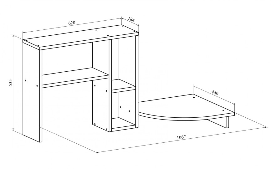 Стол компьютерный С-237+СЕ237 венге
