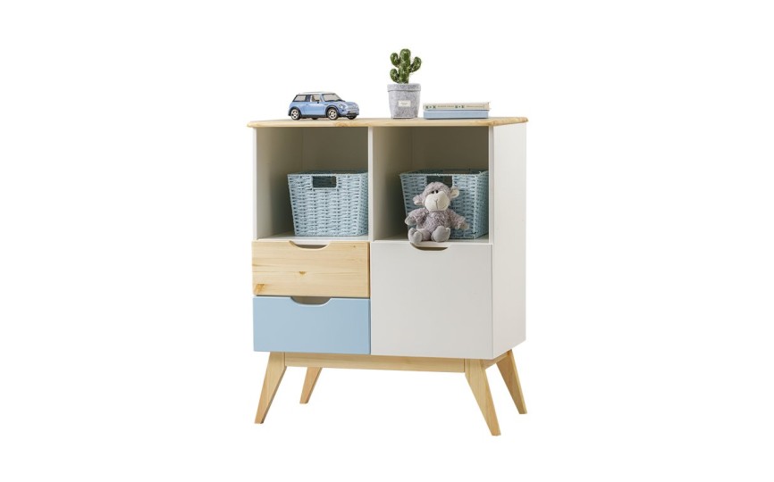 Комод - квадрат с двумя открытыми полками Тимберика Кидс №6 на ножках