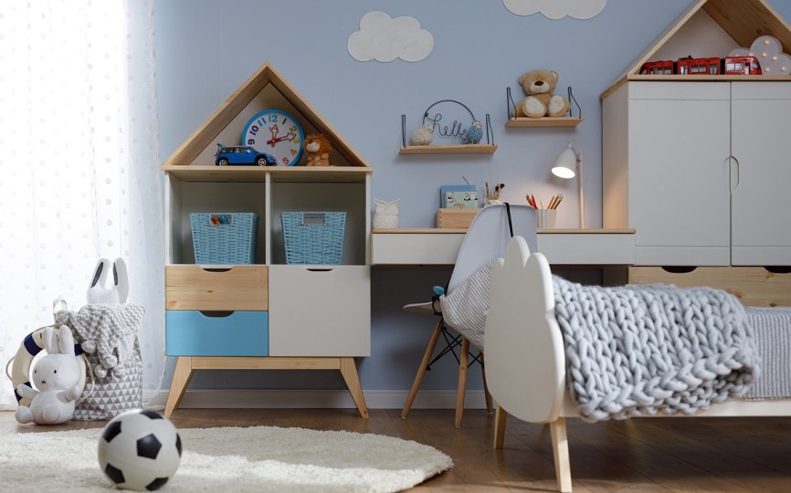 Комод - квадрат с двумя открытыми полками Тимберика Кидс №6 на ножках