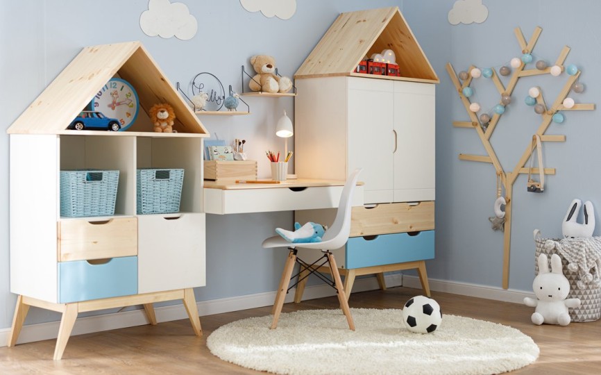 Комод - квадрат с двумя открытыми полками Тимберика Кидс №6 на ножках