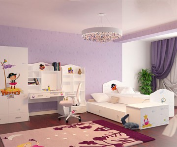 Детская комната "Pirates" белая для девочки