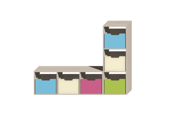 Стеллаж для хранения (13/69СВх2шт + ящики 13/70СВх2шт) Фанки Кидз. Стеллаж для хранения (13/69СВх2шт + ящики 13/70СВх2шт) Фанки Кидз.