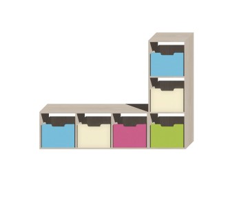 Стеллаж для хранения (13/69СВх2шт + ящики 13/70СВх2шт) Фанки Кидз.