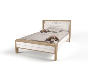 Кровать №2 с мягким изножьем MIX Ловец снов (кремовый, цветной), 190х120 см