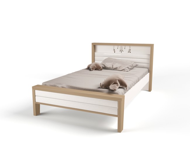 Кровать №2 с мягким изножьем MIX Ловец снов (кремовый, цветной), 190х120 см