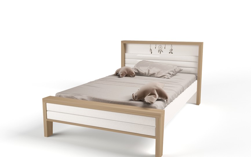 Кровать №2 с мягким изножьем MIX Ловец снов (кремовый, цветной), 190х120 см Кровать №2 с мягким изножьем MIX Ловец снов (кремовый, цветной), 190х120 см