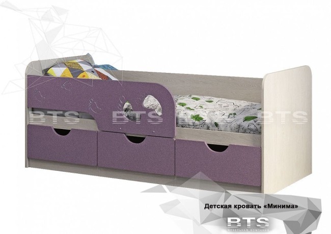 Кровать Минима Лего-2, лиловый сад